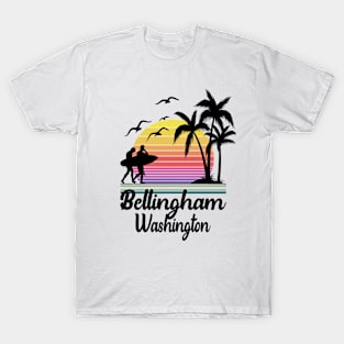 Bellingham Washington Seaside Retro Sunset T-Shirt